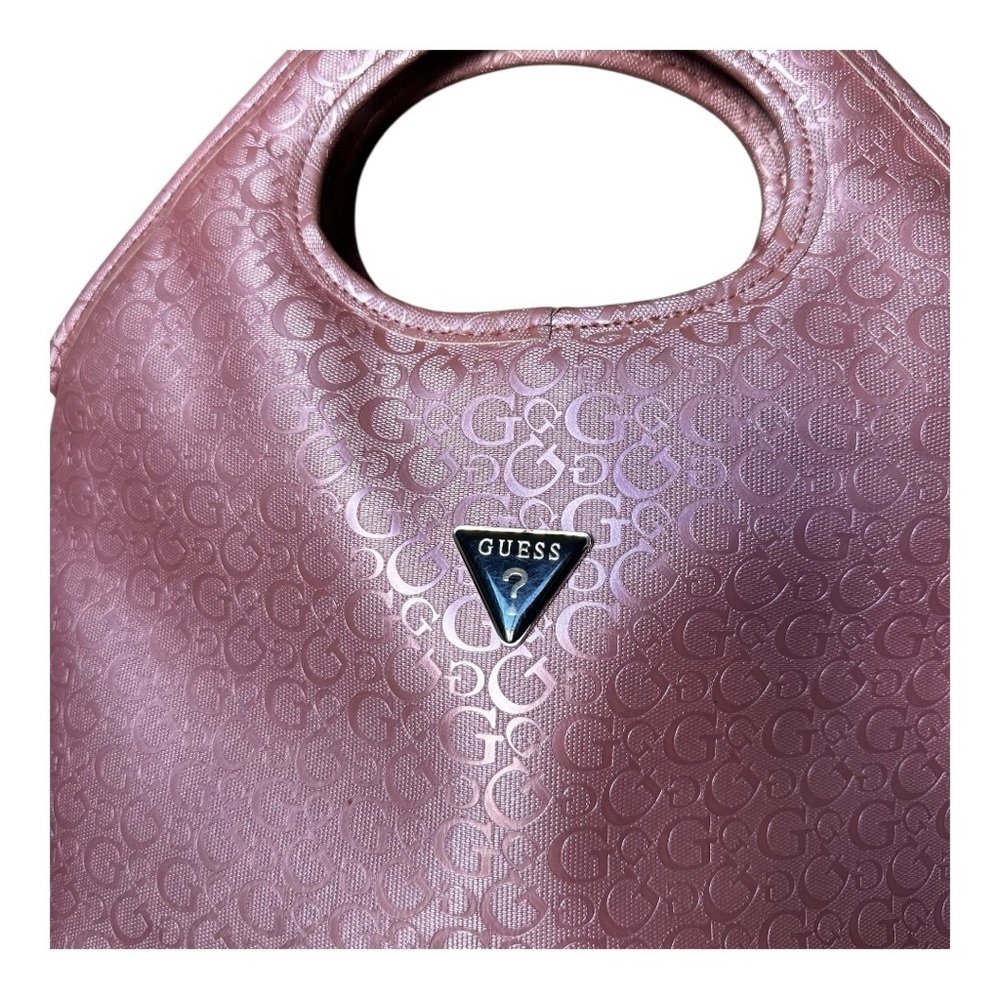 Guess Pink Tote Bag with Curved Handle and Textured Finish - Picture 2 of 6